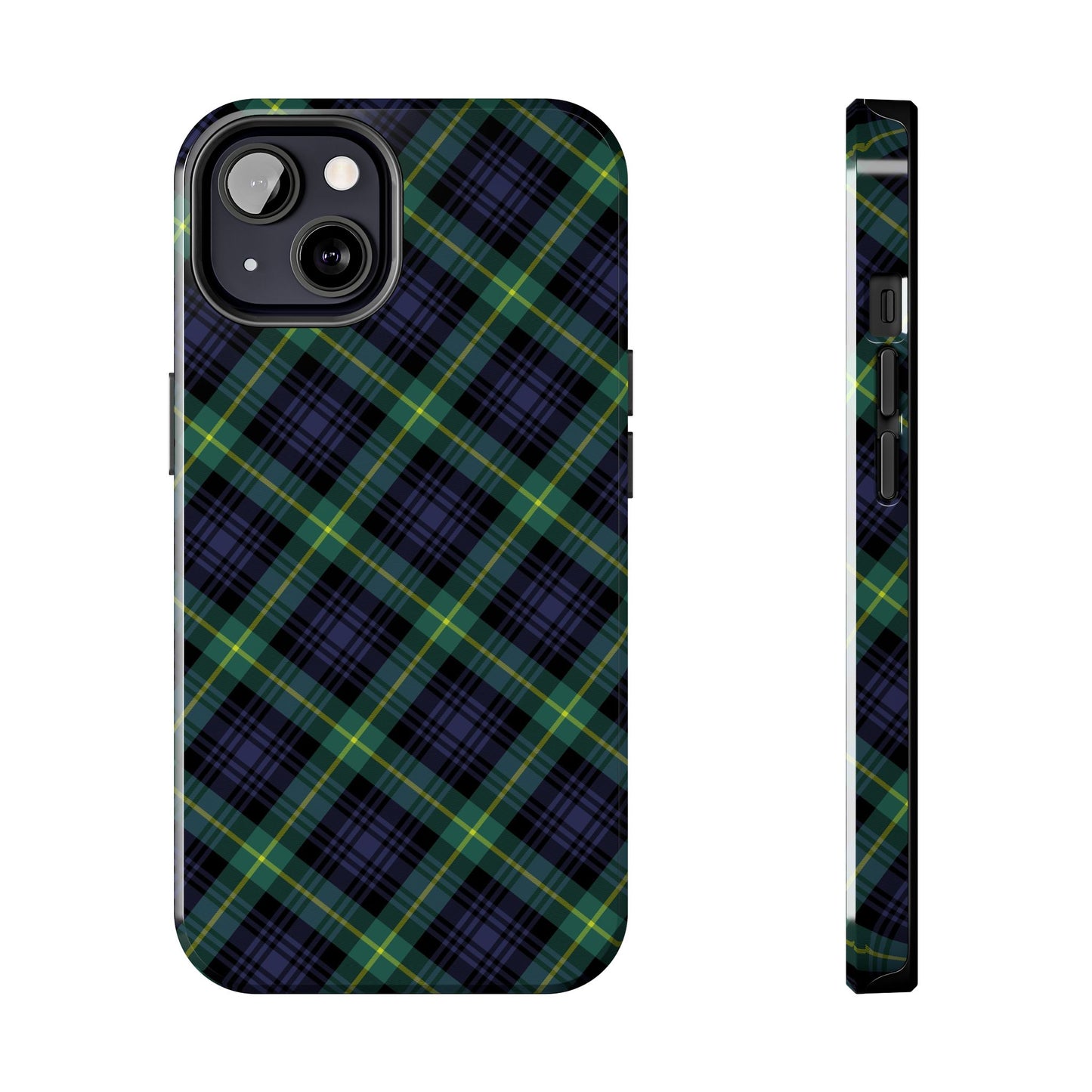 Jade Plaid Luxe Phone Case – Dual-Layer Protection for iPhone & Samsung