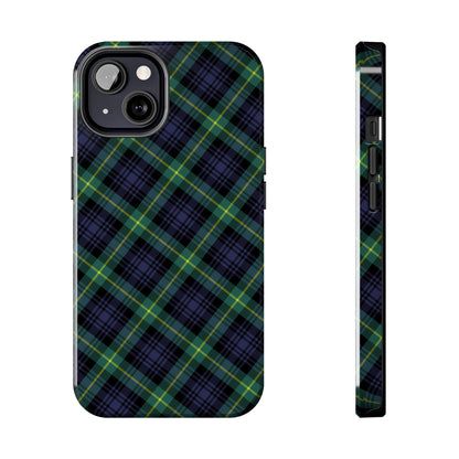 Jade Plaid Luxe Phone Case – Dual-Layer Protection for iPhone & Samsung