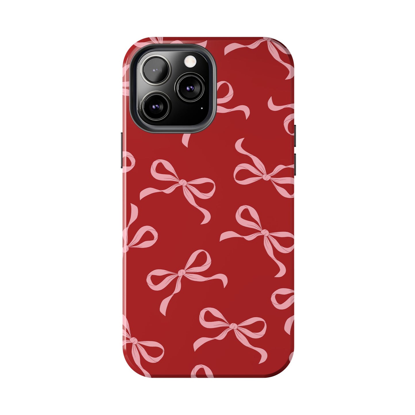 Pink Bows on Red Phone Case