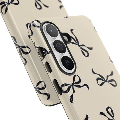 Beige and Black Bow Phone Case - JGUS