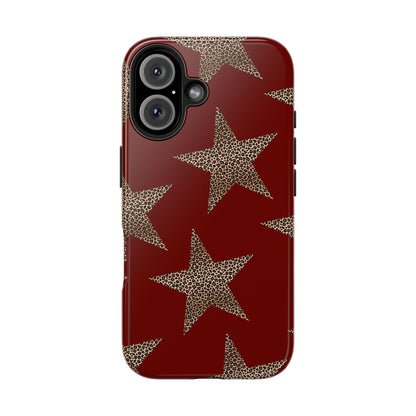 Leopard Star Luxe - Burgundy Edition | Aesthetic Coquette Phone Case for iPhone & Galaxy