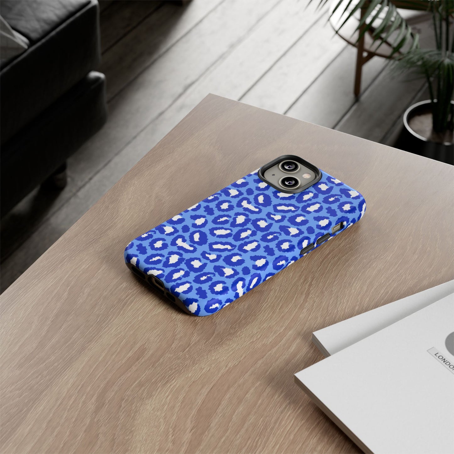 Leopard Vibes - Blue Edition Phone Case for iPhone & Samsung - Stylish & Durable Animal Print Case - JGUS