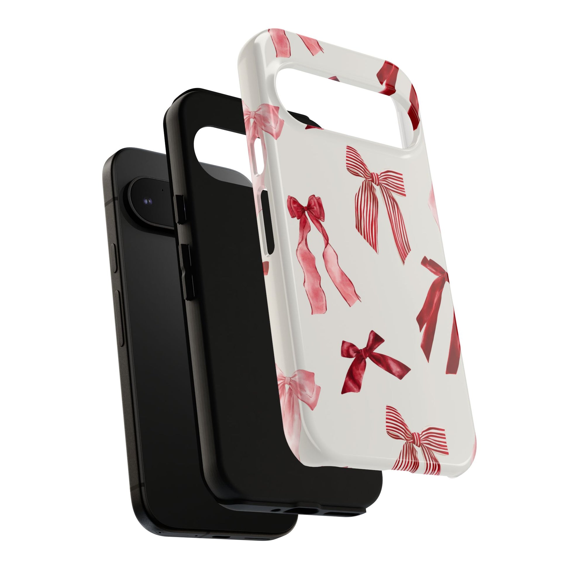 Burgundy Chic Bow Design Phone Case - JGUS