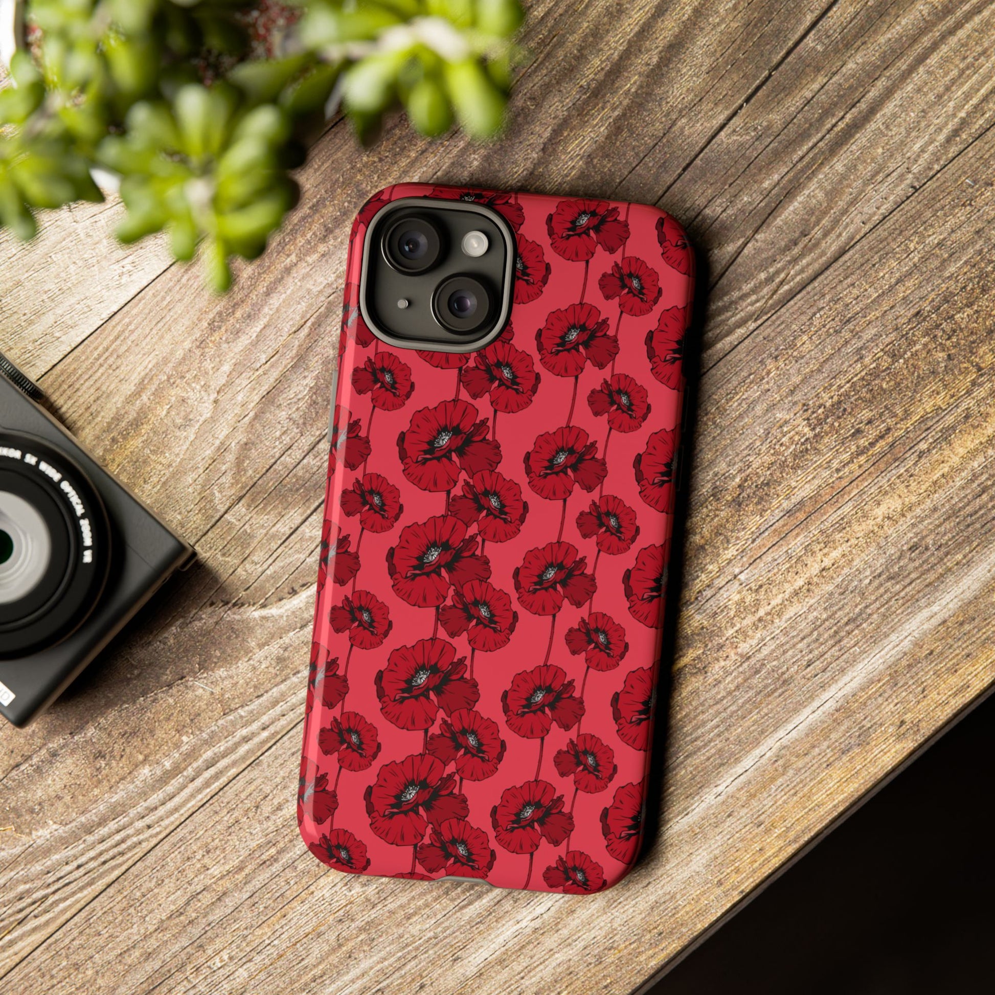 Red Poppy Phone Case for iPhone, Samsung & Google Pixel – Bold Floral Statement Aesthetic - JGUS