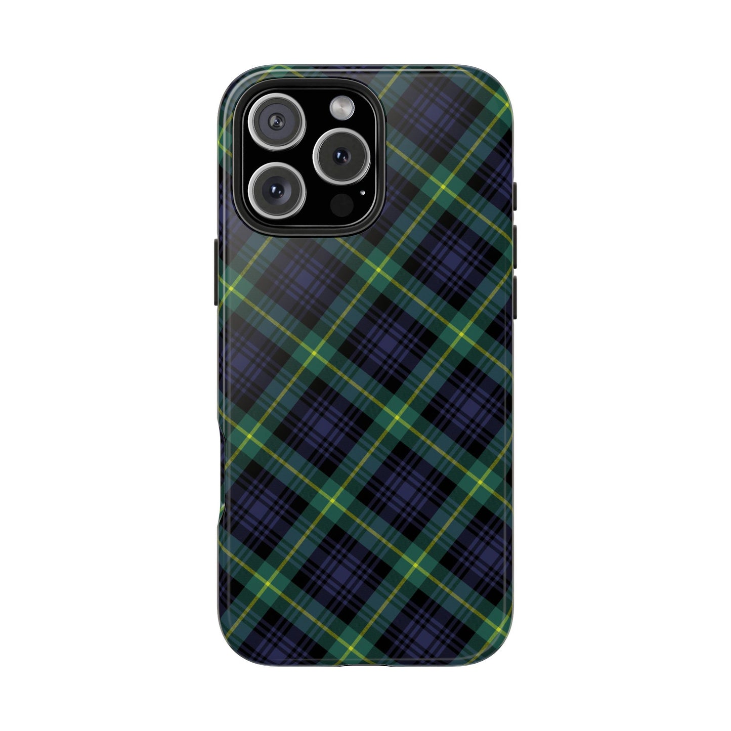 Jade Plaid Luxe Phone Case – Dual-Layer Protection for iPhone & Samsung