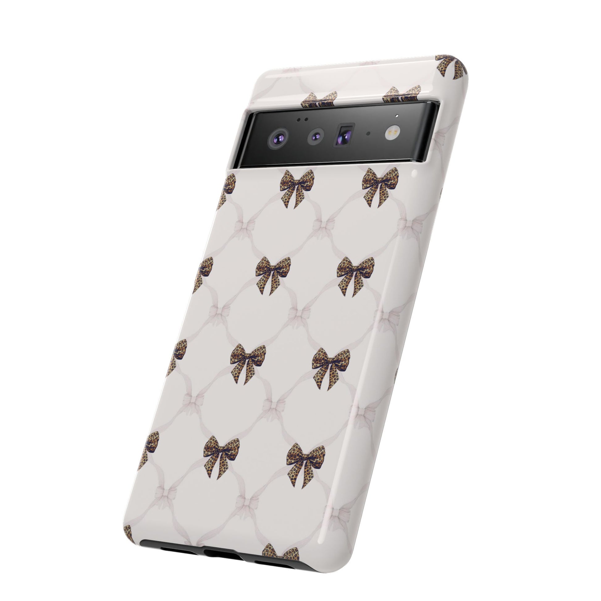 Chic Bow Pattern Phone Case | Elegant Clear Protective Case | Stylish iPhone & Samsung Cover - JGUS
