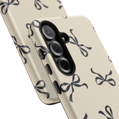 Beige and Black Bow Phone Case - JGUS