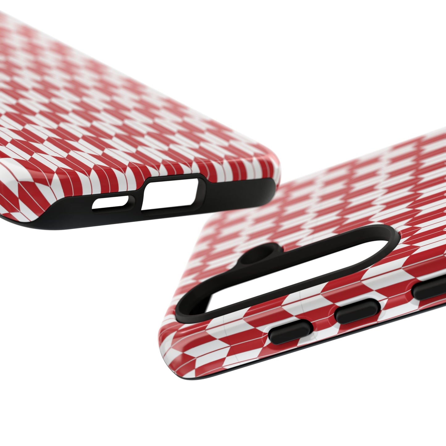 Red Geometric Phone Case for iPhone Samsung Pixel – Bold Pattern Aesthetic Modern Design - JGUS