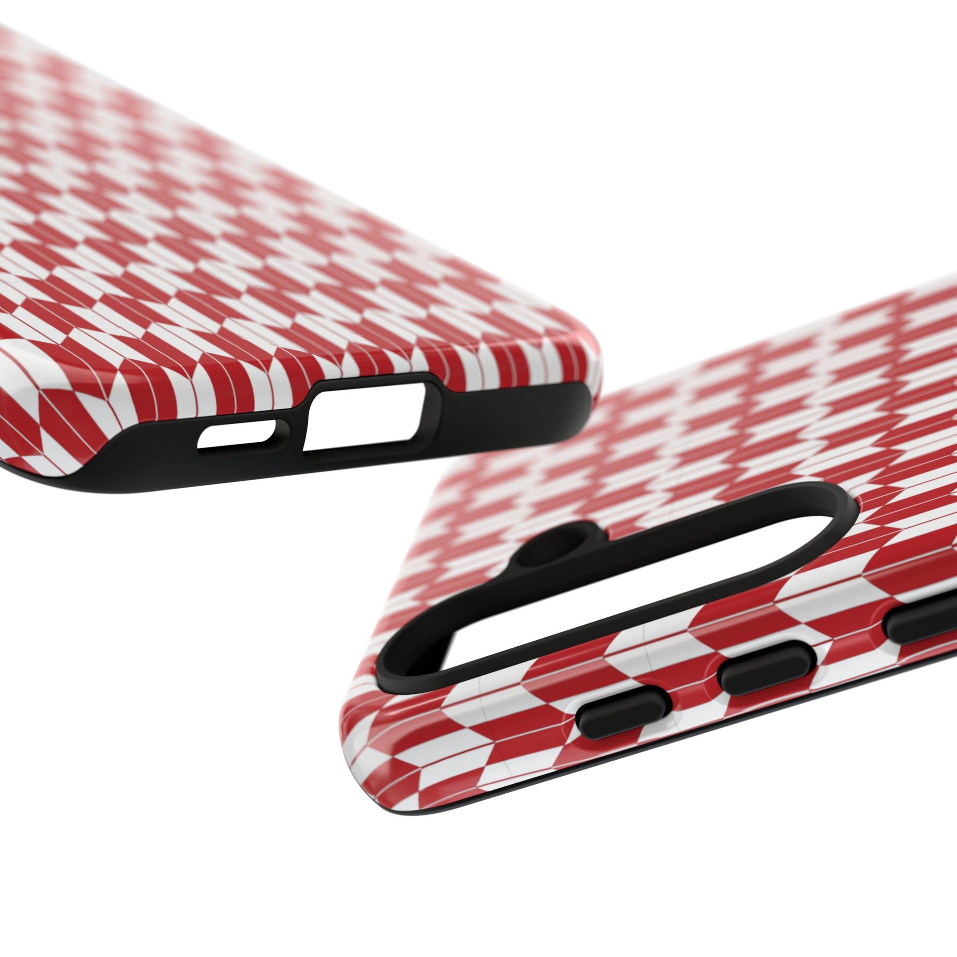 Red Geometric Phone Case for iPhone Samsung Pixel – Bold Pattern Aesthetic Modern Design - JGUS
