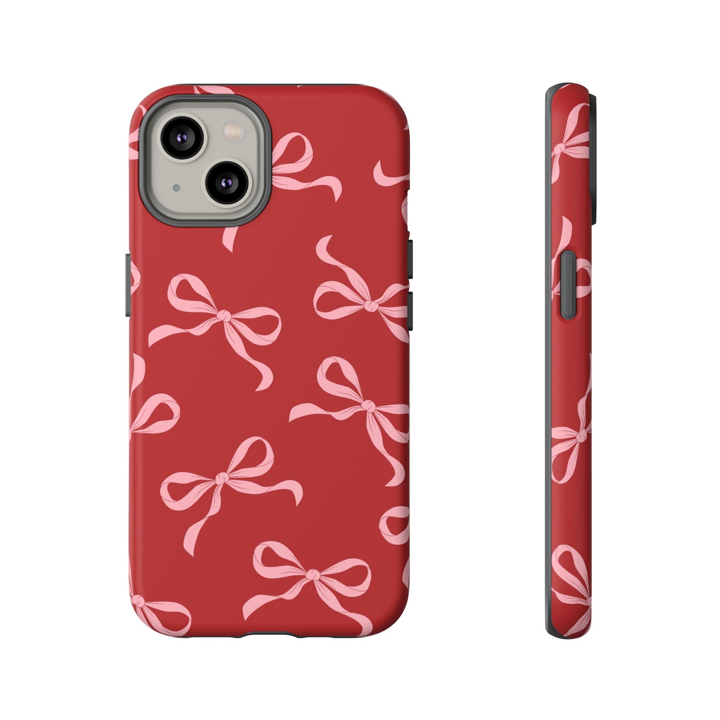 Pink Bows on Red Phone Case - JGUS