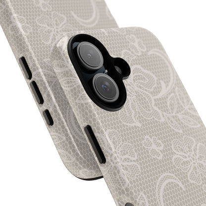 Lace Phone Case for iPhone Samsung Pixel – Cream Floral Elegant Aesthetic - JGUS