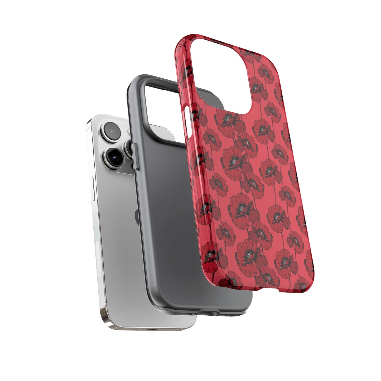 Red Poppy Phone Case for iPhone, Samsung & Google Pixel – Bold Floral Statement Aesthetic - JGUS