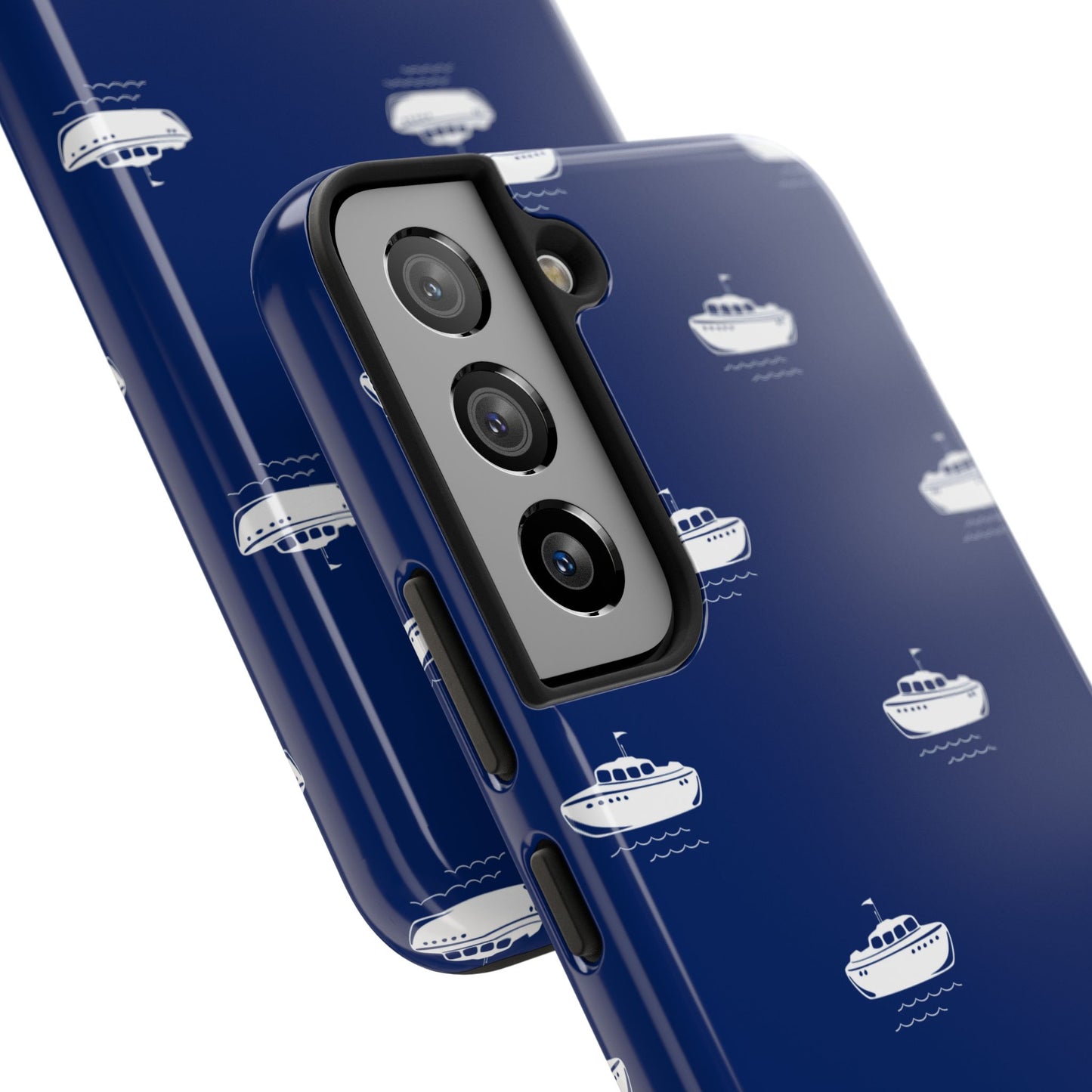 Blue Boat Phone Case – Calm Ocean Pattern for iPhone & Samsung, Durable & Stylish Protection