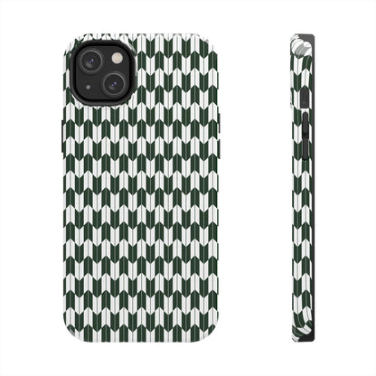 Green Harmony Geometric Phone Case – Durable, Slim, and MagSafe Compatible