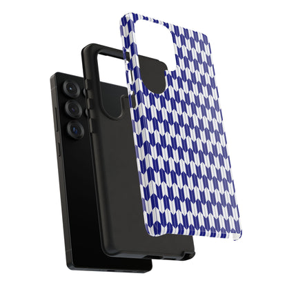 Navy Blue Geometric Phone Case for iPhone Samsung Pixel – Minimal Pattern Modern Aesthetic - JGUS