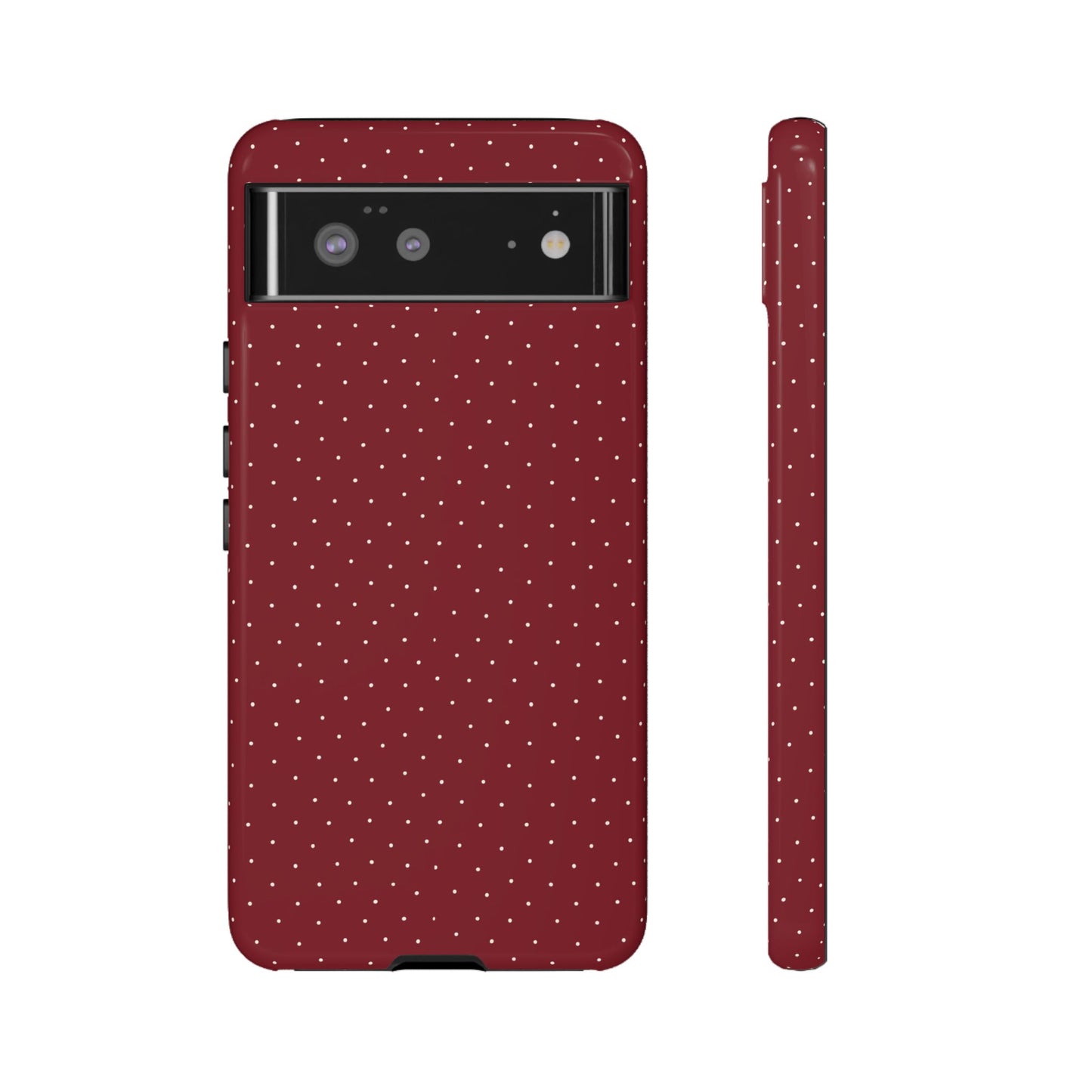 Burgundy  & White Dots Case - JGUS