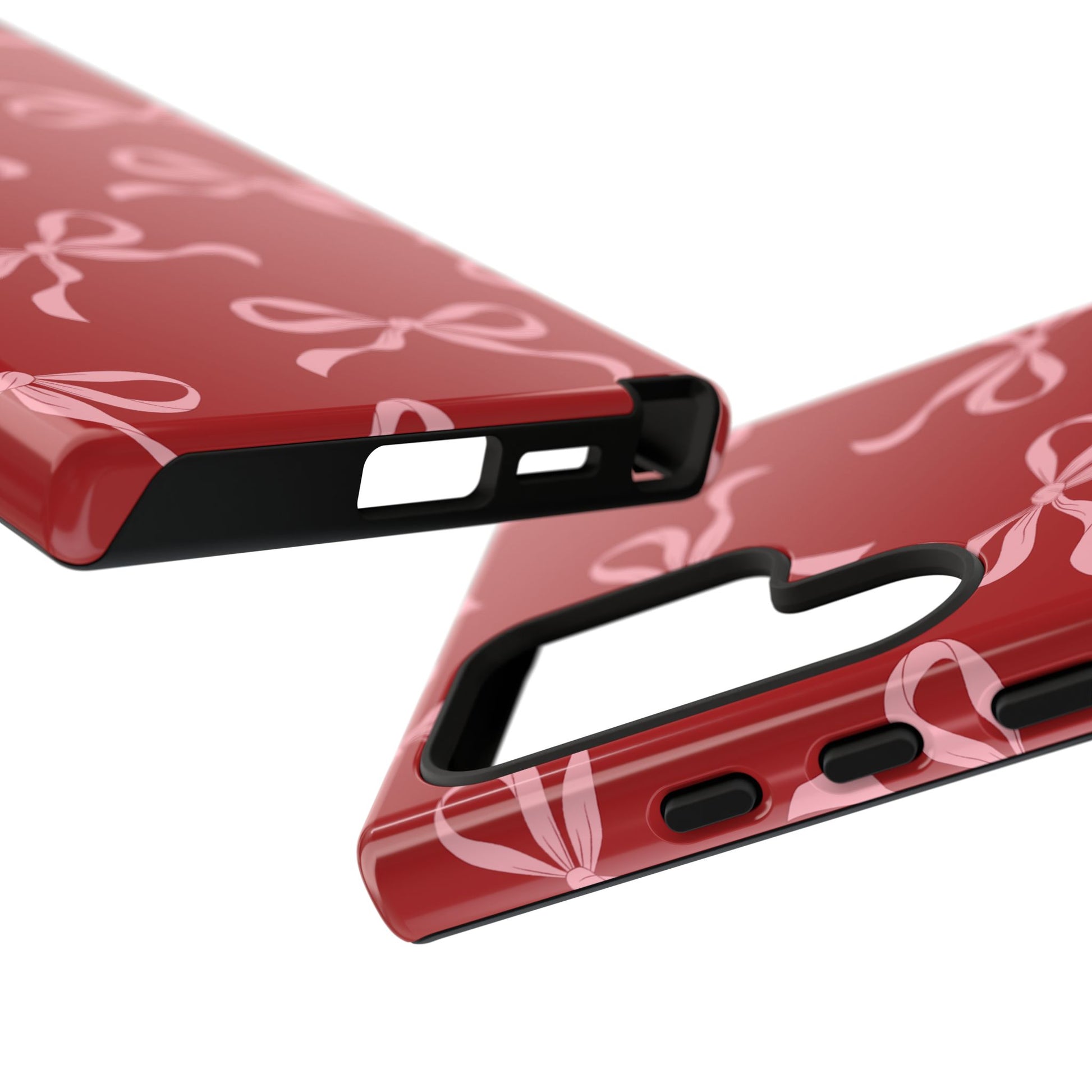 Pink Bows on Red Phone Case - JGUS