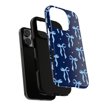 Bows & Blues Phone Case – Aesthetic Ribbon Print | Fits iPhone & Samsung - JGUS