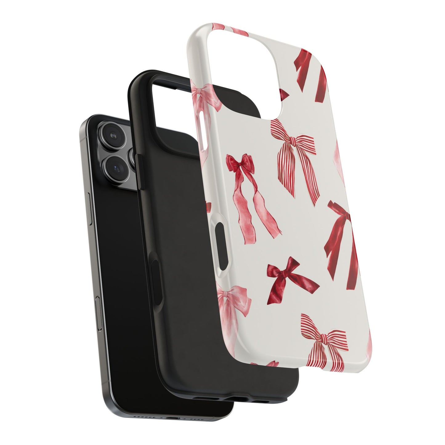 Burgundy Chic Bow Design Phone Case