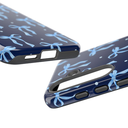 Bows & Blues Phone Case – Aesthetic Ribbon Print | Fits iPhone & Samsung - JGUS