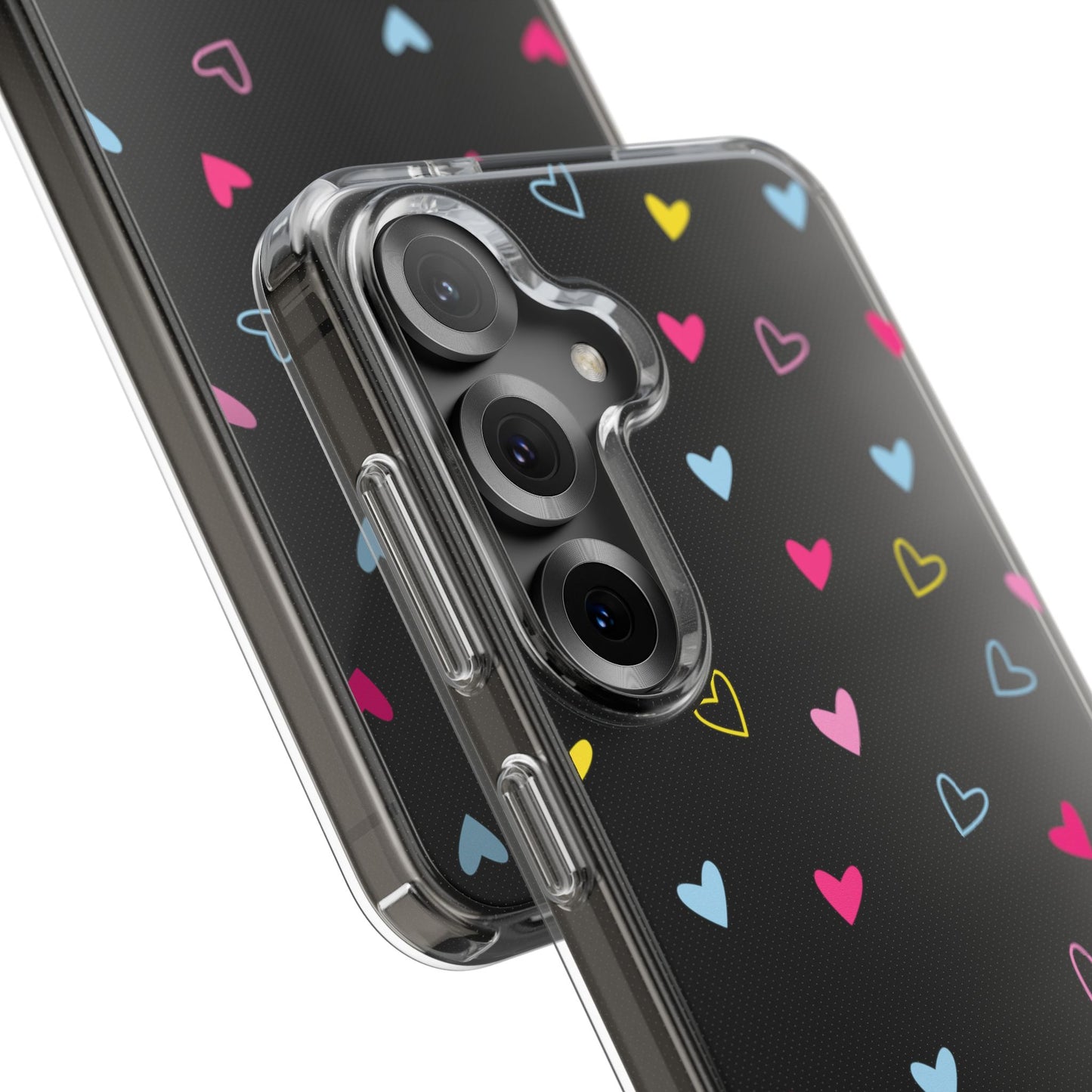 Transparent Heart Design Pattern Clear Phone Case