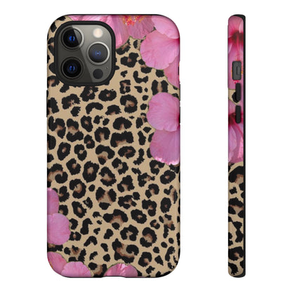 Leopard Bloom Pink Floral Phone Case – Trendy Animal Print Case for iPhone & Samsung
