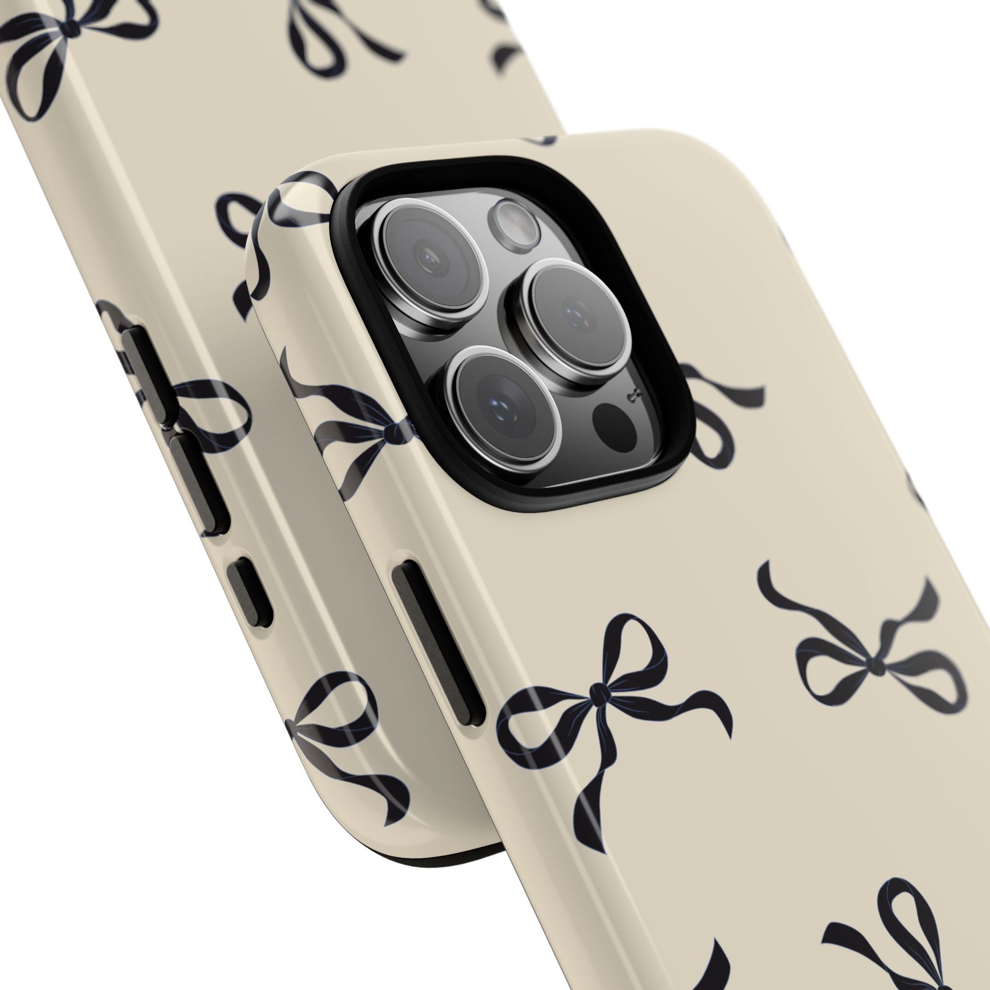 Beige and Black Bow Phone Case - JGUS