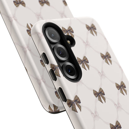 Chic Bow Pattern Phone Case | Elegant Clear Protective Case | Stylish iPhone & Samsung Cover - JGUS