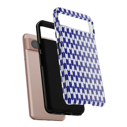 Navy Blue Geometric Phone Case for iPhone Samsung Pixel – Minimal Pattern Modern Aesthetic - JGUS