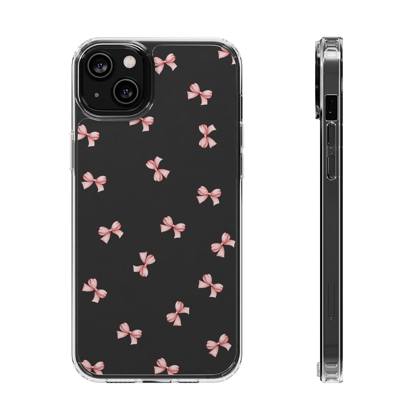 Pink Bow Dreams Clear Phone Case