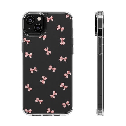 Pink Bow Dreams Clear Phone Case