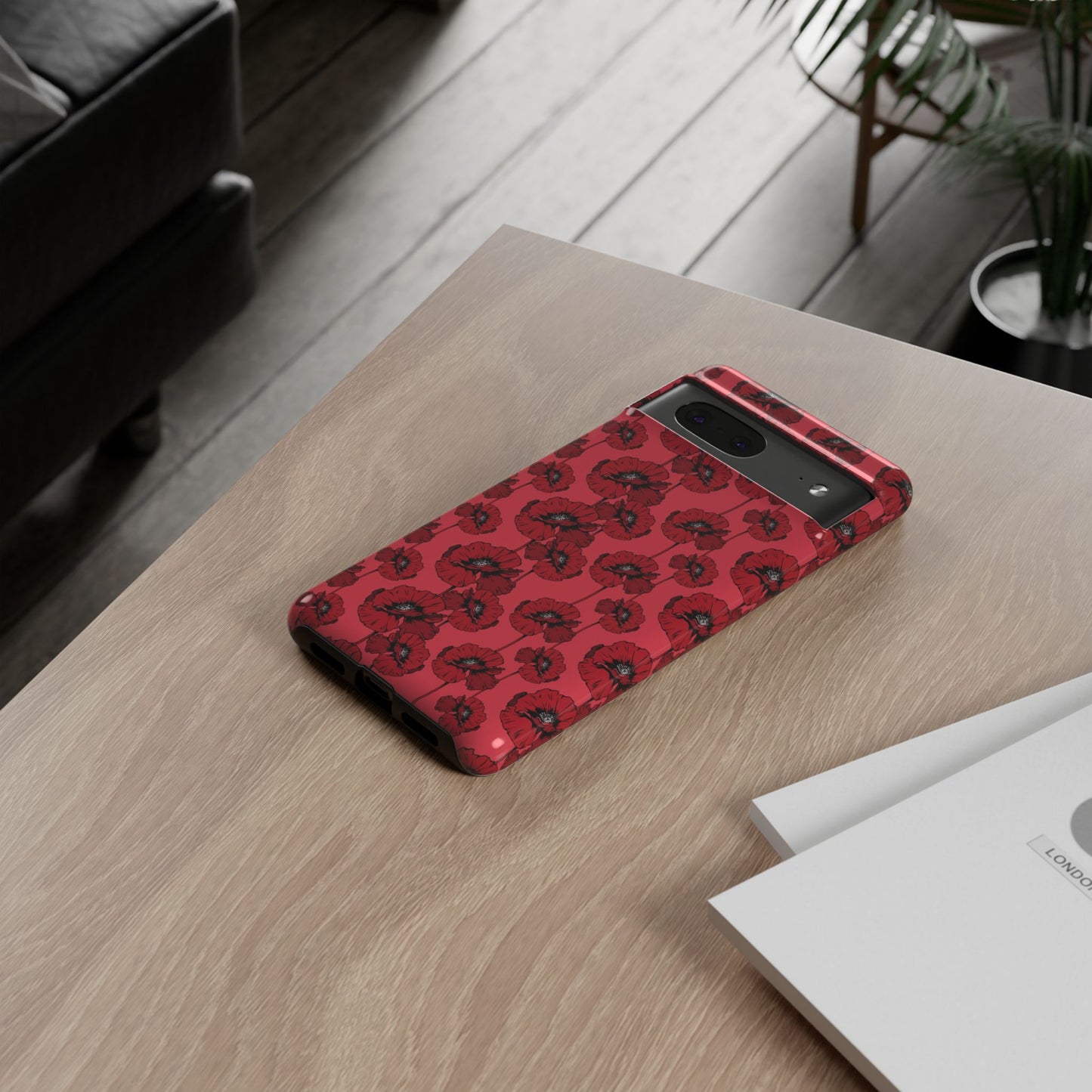 Red Poppy Phone Case for iPhone, Samsung & Google Pixel – Bold Floral Statement Aesthetic - JGUS