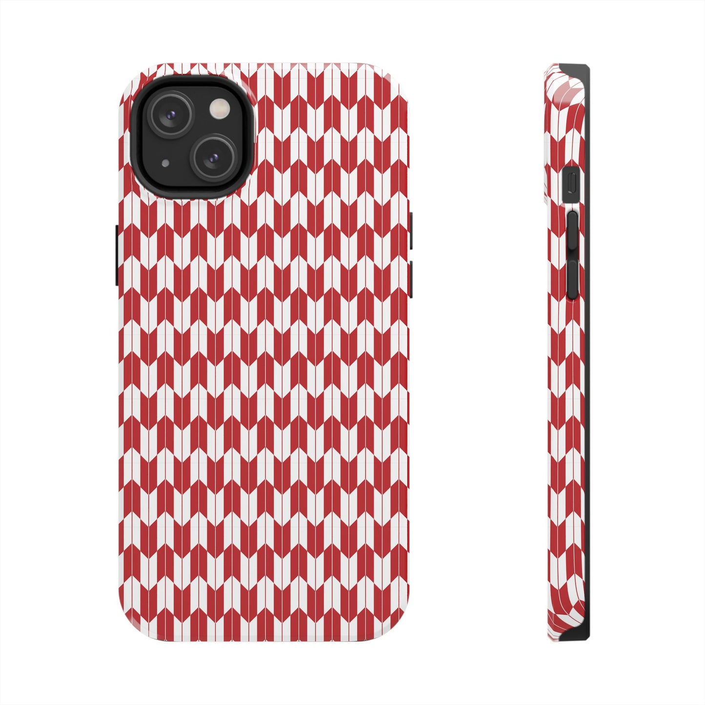 Red Harmony Geometric Phone Case – Durable, Slim, and MagSafe Compatible