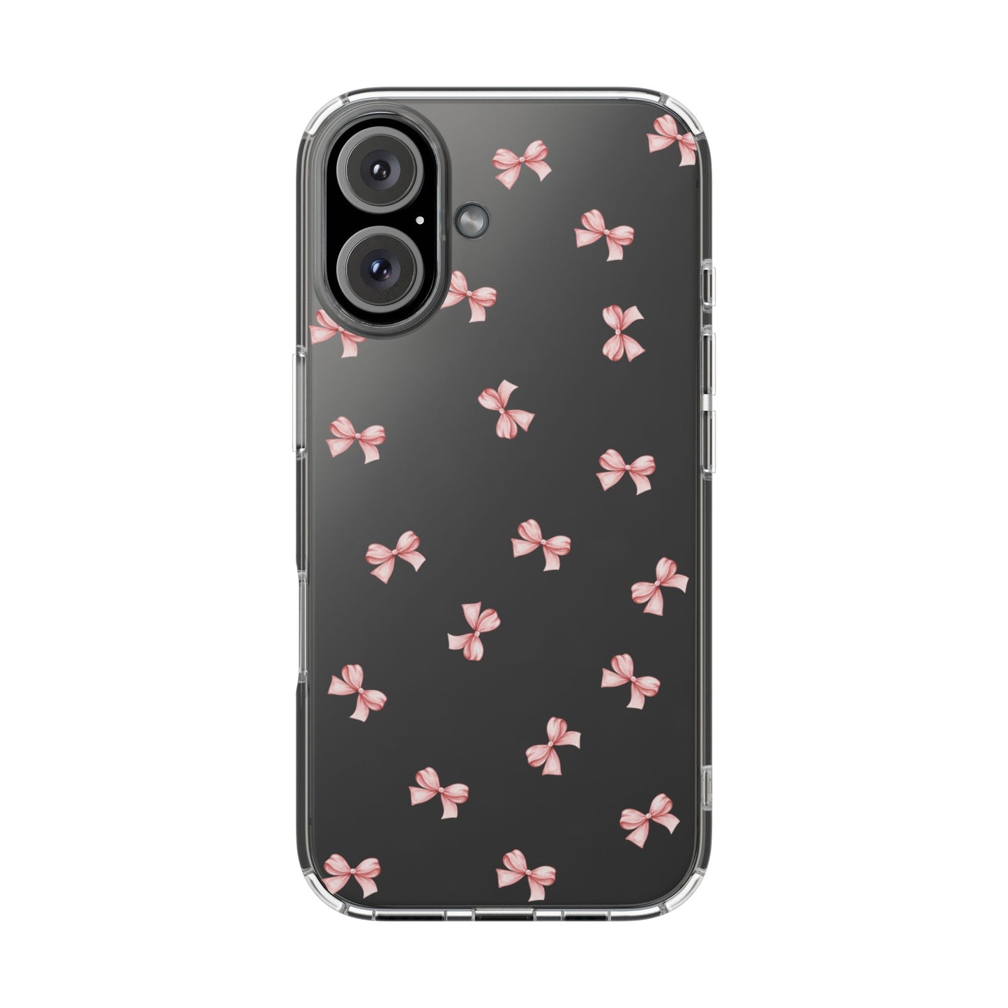 Pink Bow Dreams Clear Phone Case