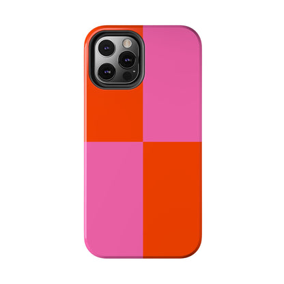 Plaid Sunset Orange & Pink Phone Case