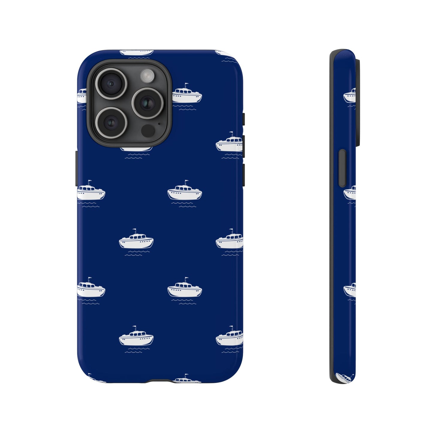 Blue Boat Phone Case – Calm Ocean Pattern for iPhone & Samsung, Durable & Stylish Protection - JGUS