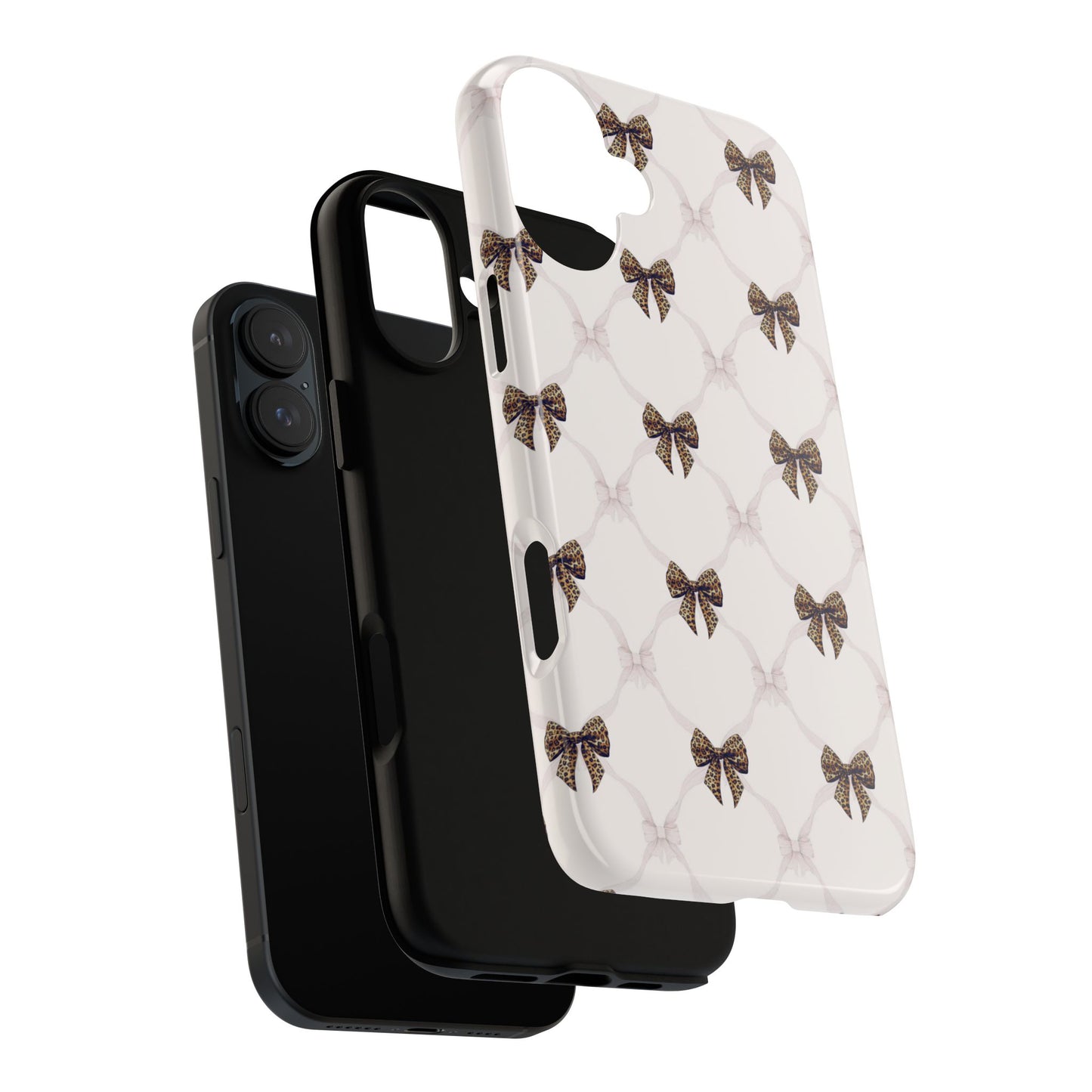 Chic Bow Pattern Phone Case | Elegant Clear Protective Case | Stylish iPhone & Samsung Cover - JGUS