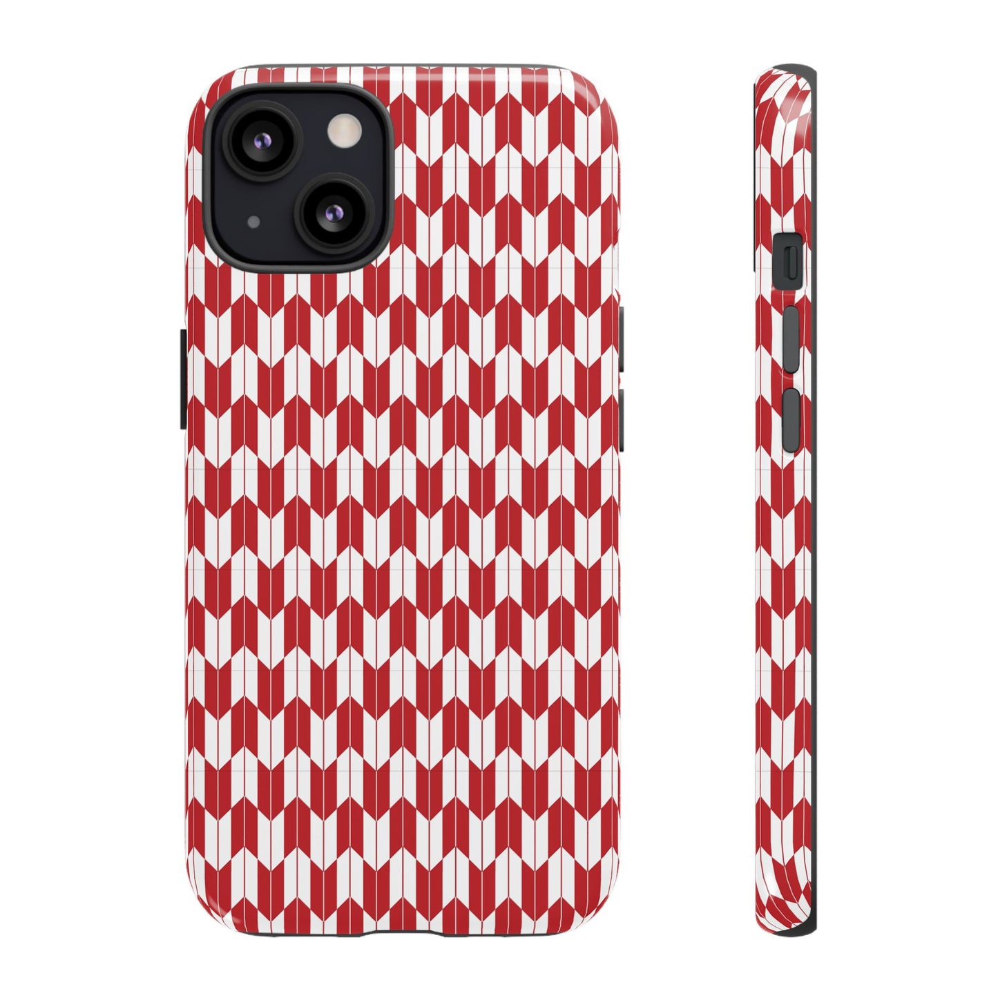 Red Geometric Phone Case for iPhone Samsung Pixel – Bold Pattern Aesthetic Modern Design - JGUS
