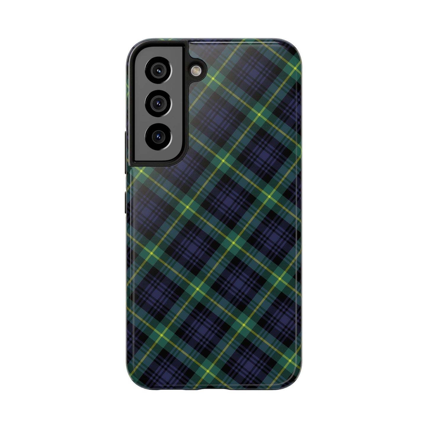 Jade Plaid Luxe Phone Case – Dual-Layer Protection for iPhone & Samsung