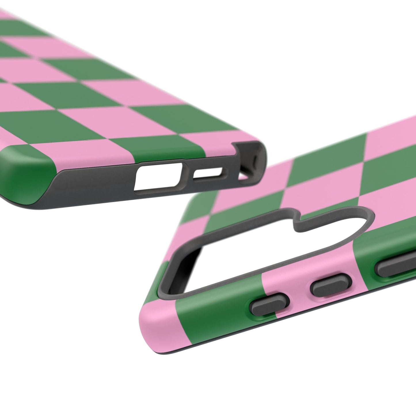 Pink Retro Checkered Phone Case – 90s Aesthetic, Vintage Grid Pattern for iPhone & Samsung - JGUS