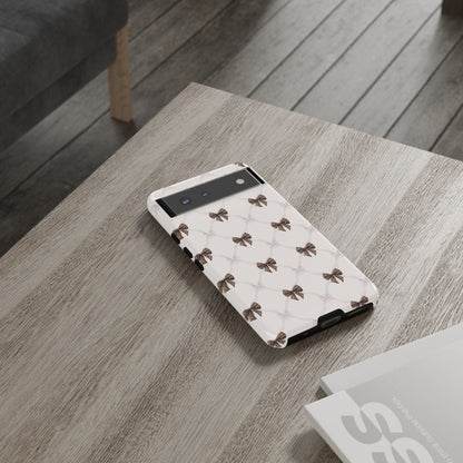 Chic Bow Pattern Phone Case | Elegant Clear Protective Case | Stylish iPhone & Samsung Cover - JGUS