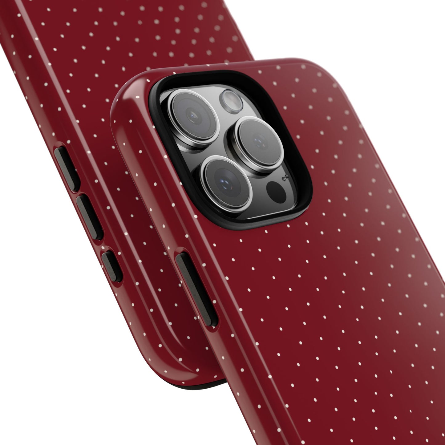 Burgundy  & White Dots Case - JGUS