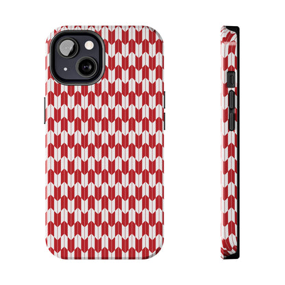 Red Harmony Geometric Phone Case – Durable, Slim, and MagSafe Compatible