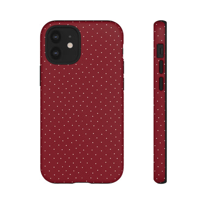 Burgundy  & White Dots Case - JGUS