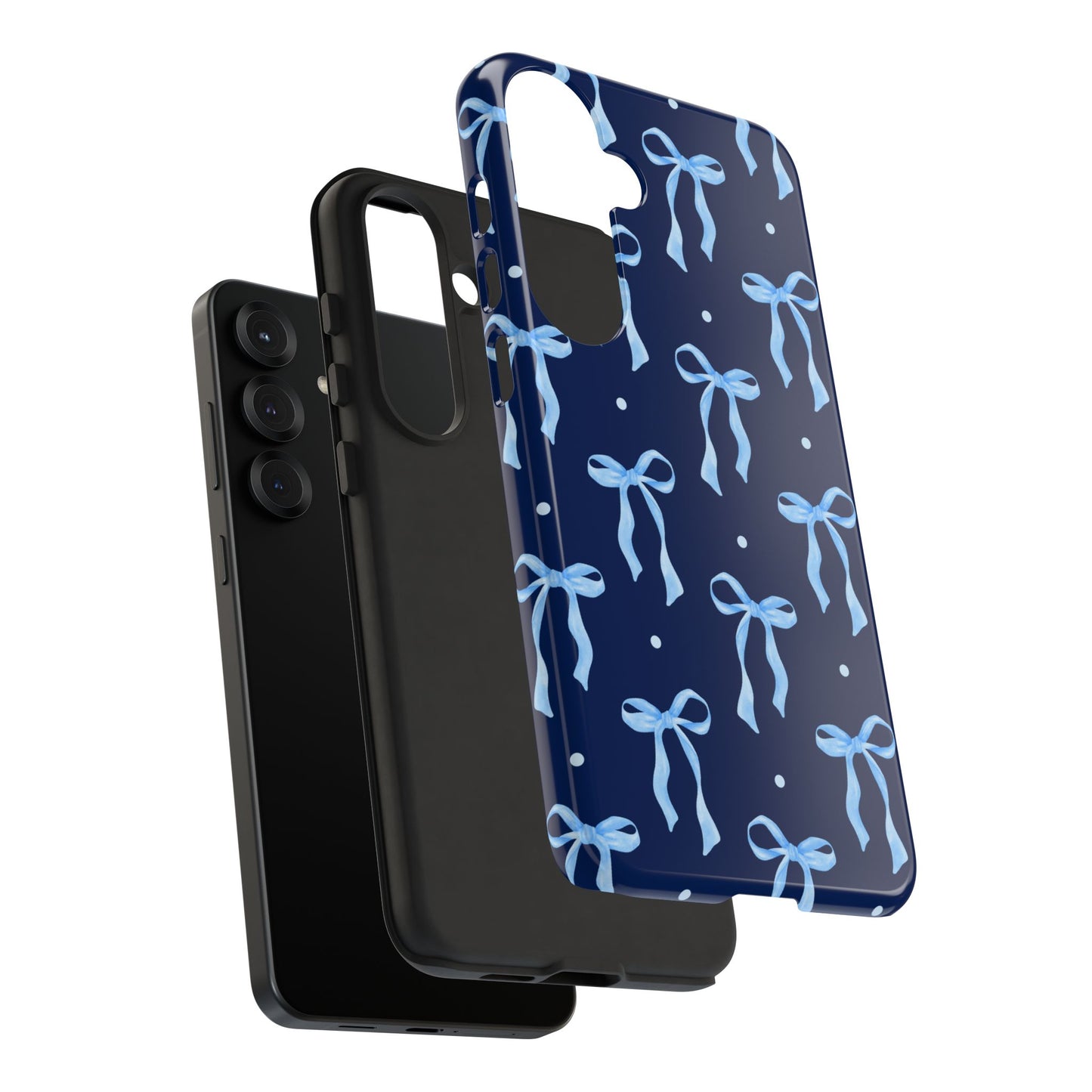 Bows & Blues Phone Case – Aesthetic Ribbon Print | Fits iPhone & Samsung - JGUS