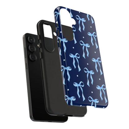 Bows & Blues Phone Case – Aesthetic Ribbon Print | Fits iPhone & Samsung - JGUS