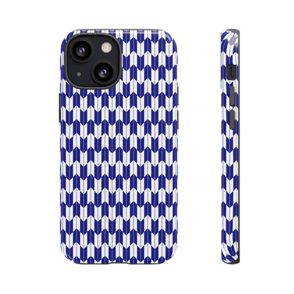 Navy Blue Geometric Phone Case for iPhone Samsung Pixel – Minimal Pattern Modern Aesthetic - JGUS