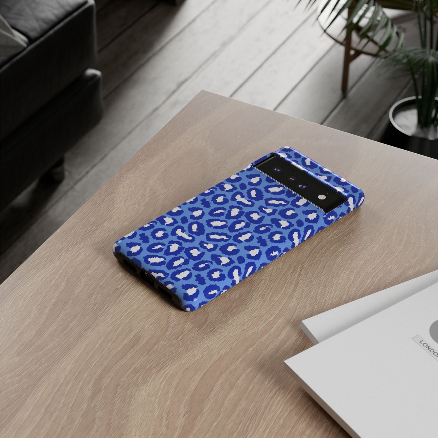 Leopard Vibes - Blue Edition Phone Case for iPhone & Samsung - Stylish & Durable Animal Print Case - JGUS