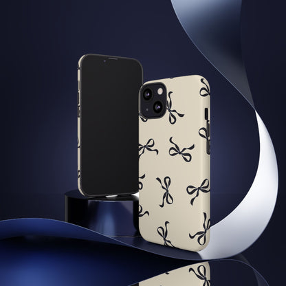 Beige and Black Bow Phone Case - JGUS