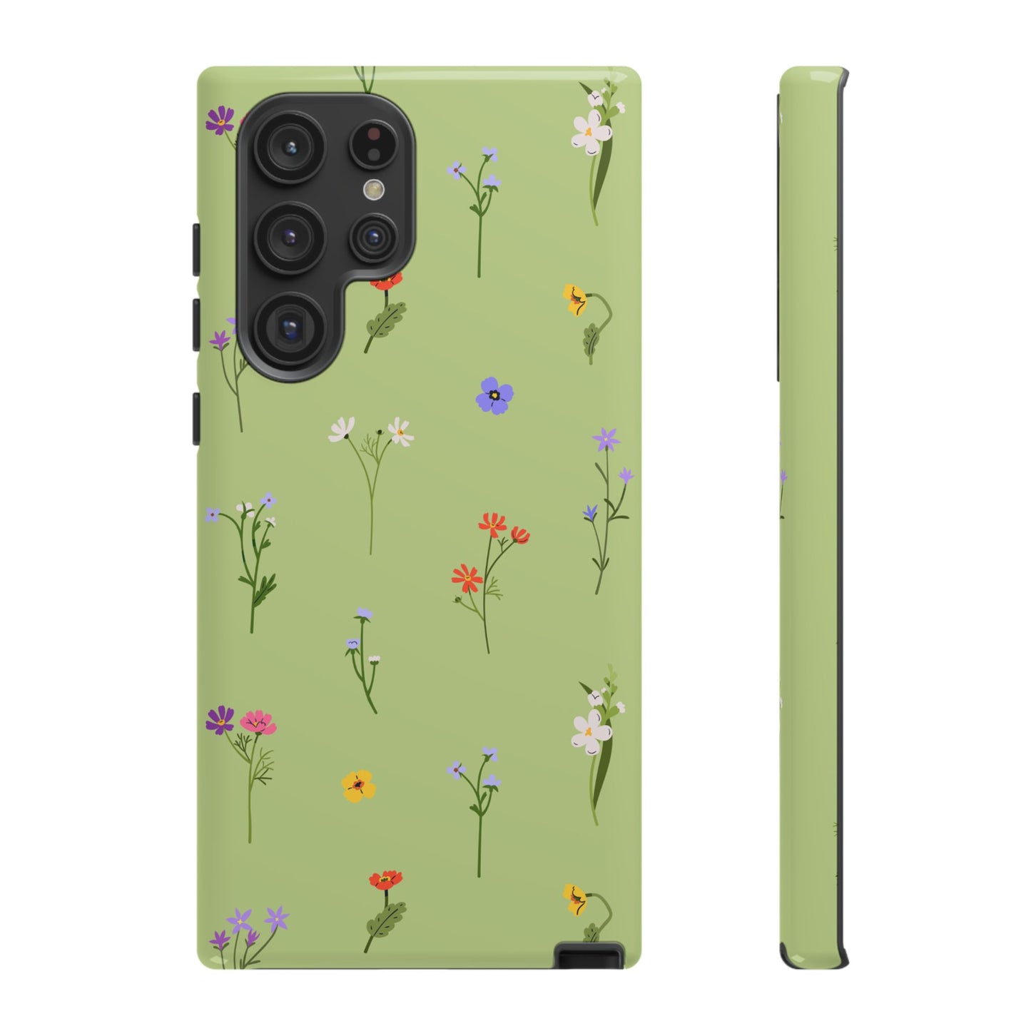 Pastel Green Wildflower Phone Case – Cute Floral Pattern for iPhone & Samsung